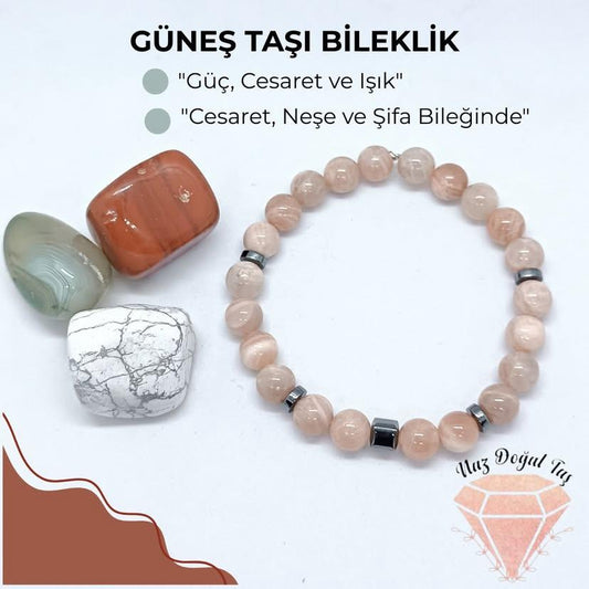 Güneş Taşı Doğal Taş Bileklik