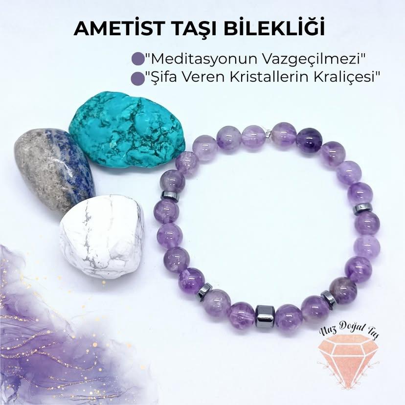 Ametist Doğal Taş Bileklik