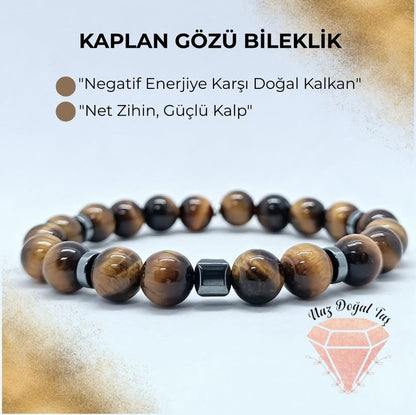 Kaplan Gözü Doğal Taş Bilekli