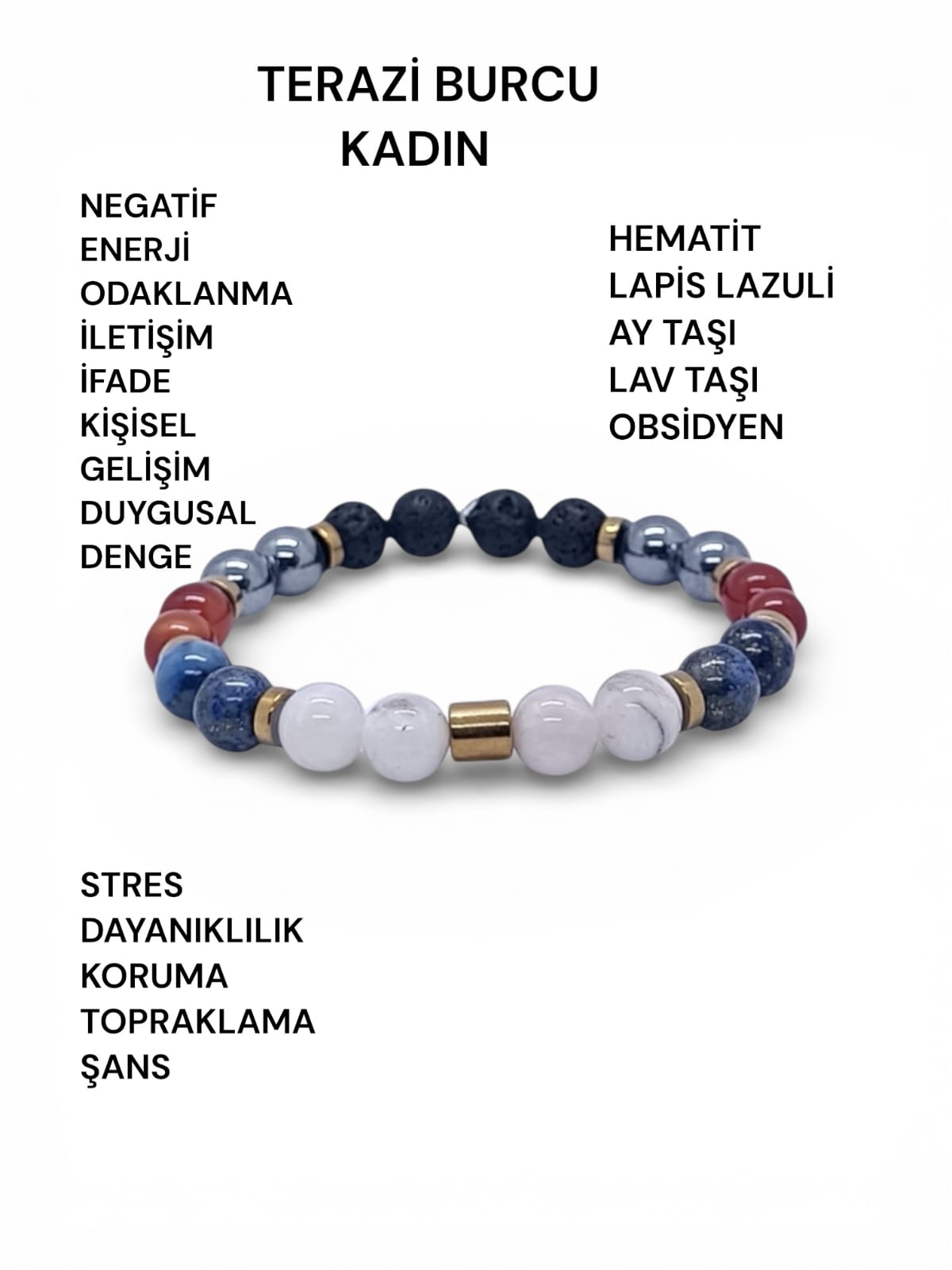 Terazi Burcu Doğal Taş Bilekliği
